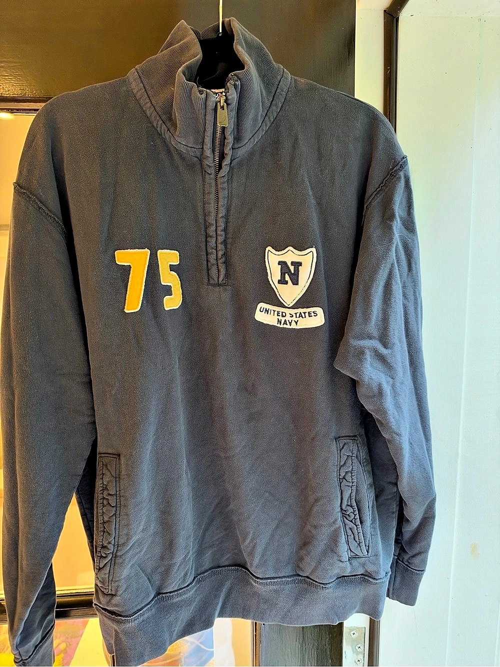 League Men's Quarter-Zip Pullover Gray Size Large
